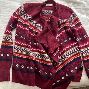 Hollister Pattern Cardigan Red